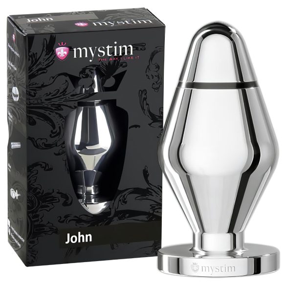 mystim Little John - elektro anaal plug - zilver (groot)