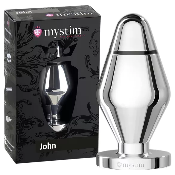 mystim Little John - elektro anaalplug - groot - zilver