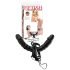Dubbele strap-on vibrator (zwart) - Fetish