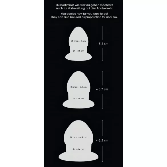 You2Toys - buttplug set - 3 stuks - zwart