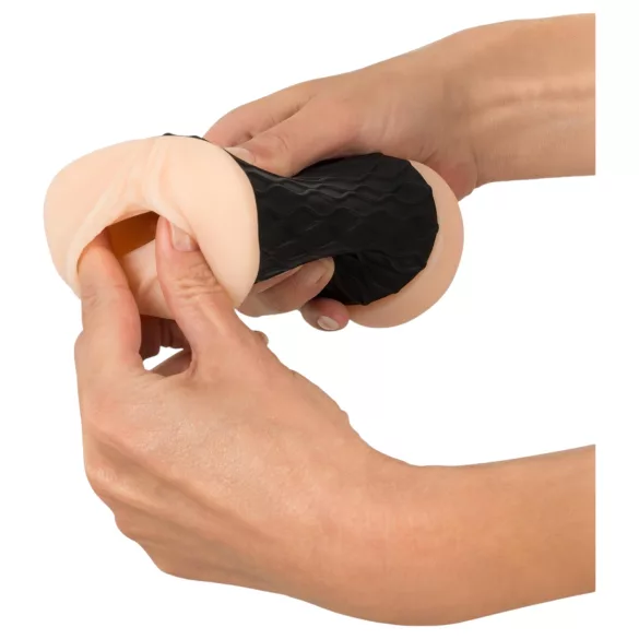 Nature Skin - vagina- en anale masturbator (naturel-zwart)