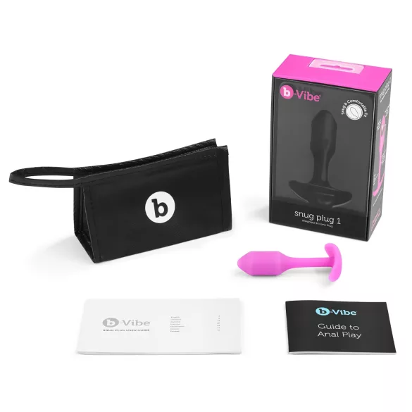 b-Vibe Snug Plug 1 - anale plug met intern gewicht (55 g, roze)