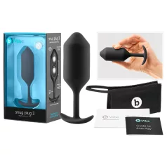 b-Vibe Snug Plug 3 - dubbele kogelbuttplug (180 g, zwart)