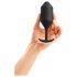 b-vibe Snug Plug 4 - dubbele anale bal (257g) - zwart