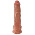King Cock 10 grote dildo met ballen (25 cm) - bruin
