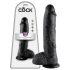 King Cock - dildo met ballen - realistisch - zwart - 25 cm