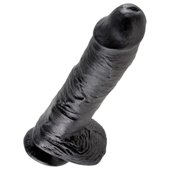 King Cock - dildo met ballen - realistisch - zwart - 25 cm