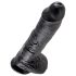 King Cock - dildo met ballen - realistisch - zwart - 25 cm