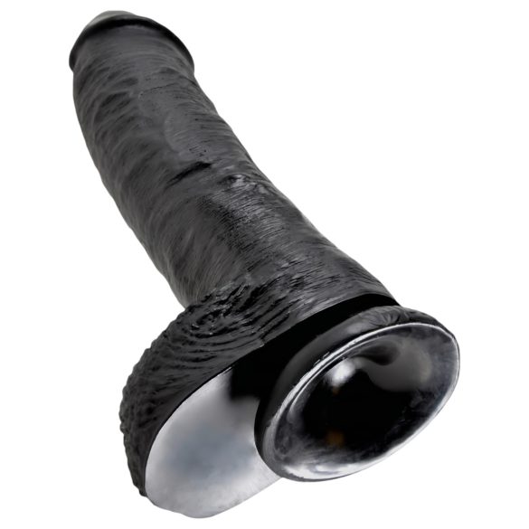 King Cock - dildo met ballen - realistisch - zwart - 25 cm