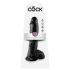 King Cock 10 met ballen dildo (25 cm) - zwart
