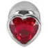 You2Toys - anale buttplug - aluminium met rode diamant - 85g - zilver/rood