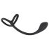 Black Velvet - slanke anal dildo met penis- en ballenring (zwart)
