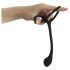 Black Velvet - slanke anal dildo met penis- en ballenring (zwart)