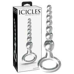 Icicles No. 67 - glazen dildo met bolletjes - transparant
