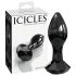 Icicles No. 78 - Kegelvormige Glazen Buttplug (Zwart)