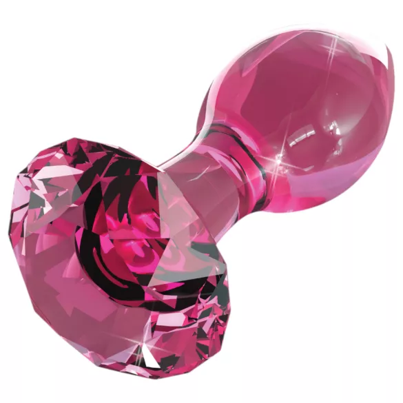 Icicles No. 79 - glazen anaalplug - kegelvormig - roze