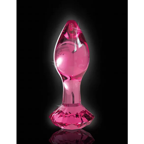 Icicles No. 79 - glazen anaalplug - kegelvormig - roze