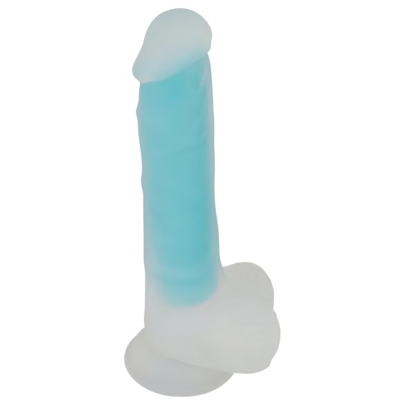 You2Toys Glow in the Dark - zuignap, lichtgevende dildo (blauw)
