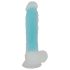 You2Toys Glow in the Dark - zuignap, lichtgevende dildo (blauw)