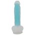 You2Toys Glow in the Dark - zuignap, lichtgevende dildo (blauw)