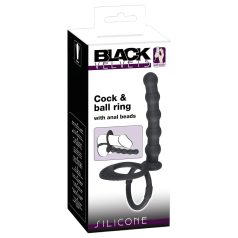 Black Velvets - penisring en anaal dildo - zwart