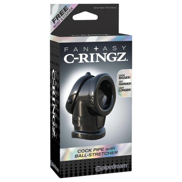 Fantasy Cock Ring - penisring en balzakverlenging (zwart)