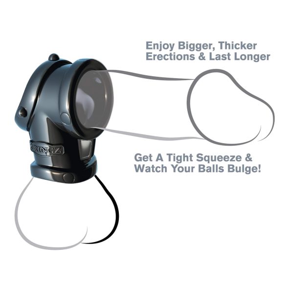 Fantasy Cock Pipe - penisring & balzakstretcher (zwart)