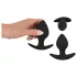 Black Velvets - siliconen anaalplug set (3-delig, zwart)