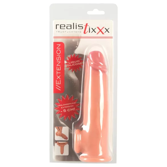 Realistixxx - penisverlengende huls met ring - 19cm - huidkleurig