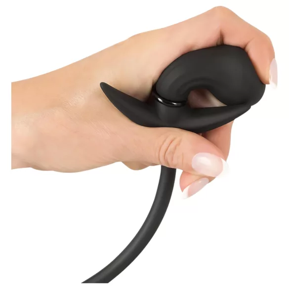 You2Toys - opblaasbare anaalplug met ballen - siliconen - zwart