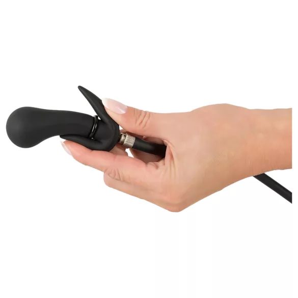 You2Toys - opblaasbare anaalplug met ballen - siliconen - zwart