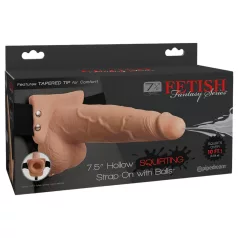   Pipedream Fetish Strap-On 7,5 - opzetbare, spuitende dildo (huidkleur)