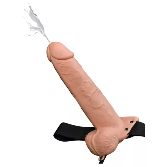 Pipedream Fetish Strap-On 9 - opzetbare, holle, sproeiende dildo (huidskleur)