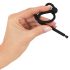 Penisplug - siliconen plasbuis expander en eikelring (0,6mm) - zwart