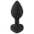 You2Toys Anale Plug - zwarte plug met witte edelsteen