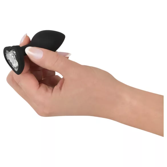 You2Toys - anaalplug - met witte steen - zwart
