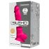 Silexd 7 - Zuignap dildo met testikels - 17,5 cm (roze)