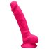 Silexd 7 - Zuignap dildo met testikels - 17,5 cm (roze)