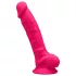 Silexd 7 - dildo met testikels en zuignap - 17,5 cm (roze)