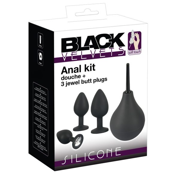 Black Velvet - anale plug set (4 stuks) - zwart