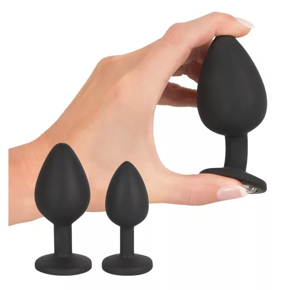 Black Velvets - anaal plug set (4-delig, zwart)