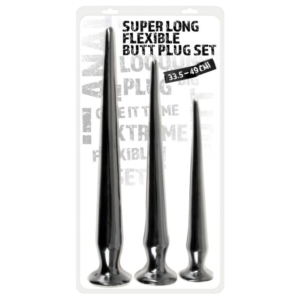 You2Toys - extra lange anaal plug set (3-delig) - zwart