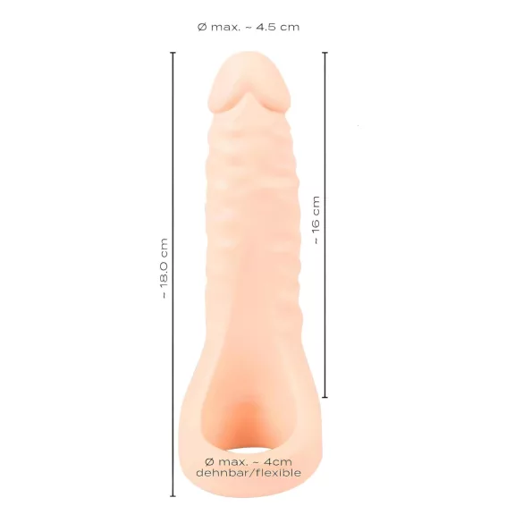 Realistixxx - dubbel dildo met penisring - realistisch - huidskleur