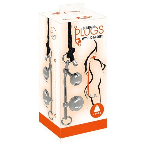 You2Toys Bondage anaal plug (149g) + BDSM touw (10m)