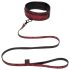 Fifty Shades of Grey - halsband en riem - zwart-rood
