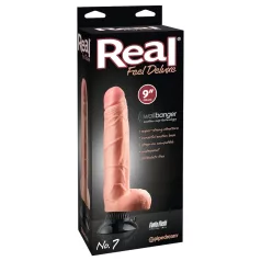   Real Feel Deluxe No.7 - realistische vibrator met balzak - huidkleurig