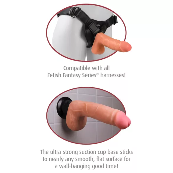 Real Feel Deluxe No.9 - vibrator met balzak - realistisch - huidskleur