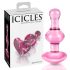 Icicles No. 75 - Hartvormige, glazen buttplug (roze)