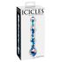 Icicles No. 08 - golvend, dubbelzijdig, glazen dildo (transparant-blauw)