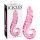 Icicles No. 24 - geribbelde glazen dildo met tongvorm (roze)